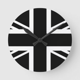 BLack & White Classic Union Jack British (UK) vlag Ronde Klok