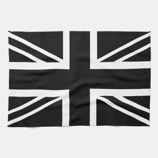 BLack & White Classic Union Jack British (UK) vlag Theedoek (Horizontaal)