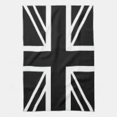 BLack & White Classic Union Jack British (UK) vlag Theedoek (Verticaal)