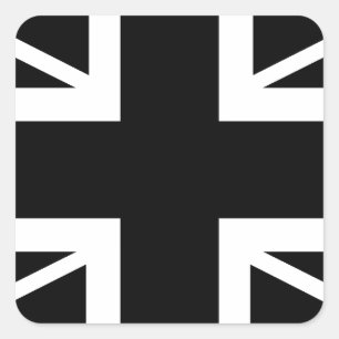 BLack & White Classic Union Jack British (UK) vlag Vierkante Sticker