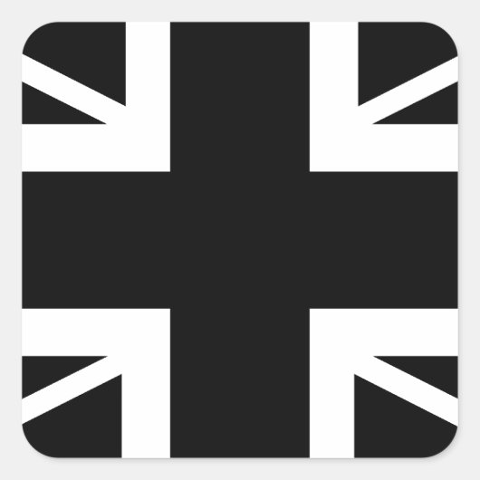 BLack & White Classic Union Jack British (UK) vlag Vierkante Sticker (Voorkant)