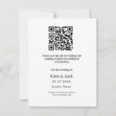 BLACK WHITE CLASSICsla de datum op voeg QR-naamdat Notitiekaartje (Achterkant)