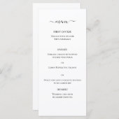 Black White Classis Elegant Monogram Weddenschap M Menu (Voorkant / Achterkant)