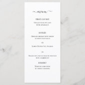 Black White Classis Elegant Monogram Weddenschap M Menu (Voorkant)