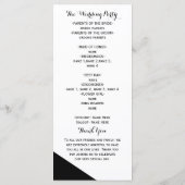 Black & White Classy Driehoek Trouwprogramma Programmakaart (Achterkant)
