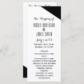 Black & White Classy Driehoek Trouwprogramma Programmakaart (Voorkant / Achterkant)