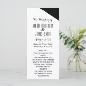 Black & White Classy Driehoek Trouwprogramma Programmakaart (Staand voorkant)