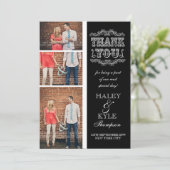 Black & White Classy Weddenschap Bedankkaart (Staand voorkant)