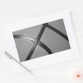 Black & White Close Basketball Rechthoekige Sticker (Envelop)