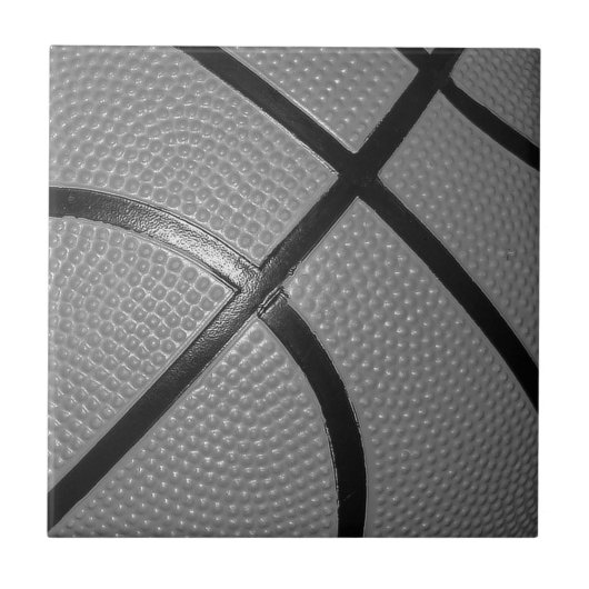 Black & White Close Basketball Tegeltje (Voorkant)