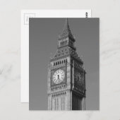 Black White Close Big Ben Clock Tower London Briefkaart (Voorkant / Achterkant)