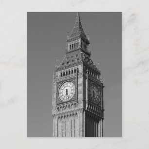 Black White Close Big Ben Clock Tower London Briefkaart