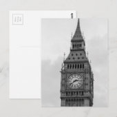 Black White Close Big Ben Clock Tower London Briefkaart (Voorkant / Achterkant)