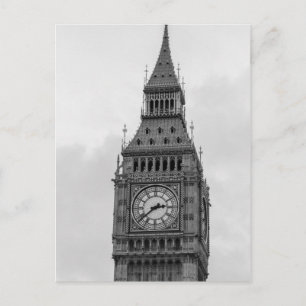 Black White Close Big Ben Clock Tower London Briefkaart