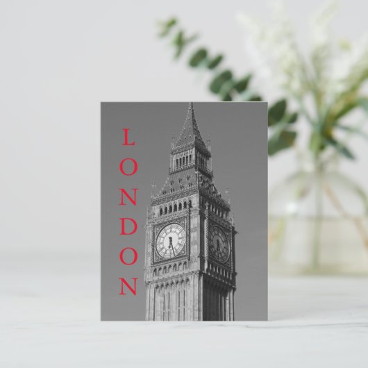 Black White Close Big Ben Clock Tower London Briefkaart (Staand voorkant)