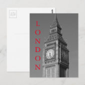 Black White Close Big Ben Clock Tower London Briefkaart (Voorkant / Achterkant)