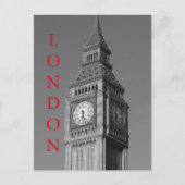 Black White Close Big Ben Clock Tower London Briefkaart (Voorkant)