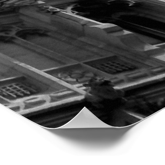 Black White Close Big Ben Clock Tower London Poster (Hoek)