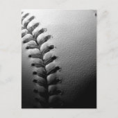 Black & White Close-up Baseball Briefkaart (Voorkant)