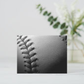 Black & White Close-up Baseball Briefkaart (Staand voorkant)