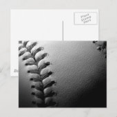 Black & White Close-up Baseball Briefkaart (Voorkant / Achterkant)