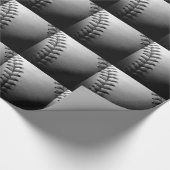 Black & White Close-up Baseball Cadeaupapier (Hoek)