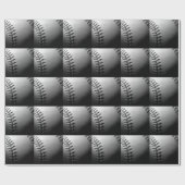 Black & White Close-up Baseball Cadeaupapier (Vlak)