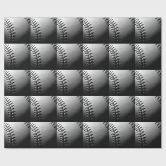 Black & White Close-up Baseball Cadeaupapier (Vlak)