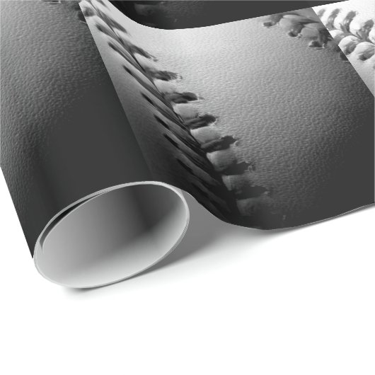 Black & White Close-up Baseball Cadeaupapier (Rol Hoek)