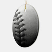 Black & White Close-up Baseball Keramisch Ornament (Links)