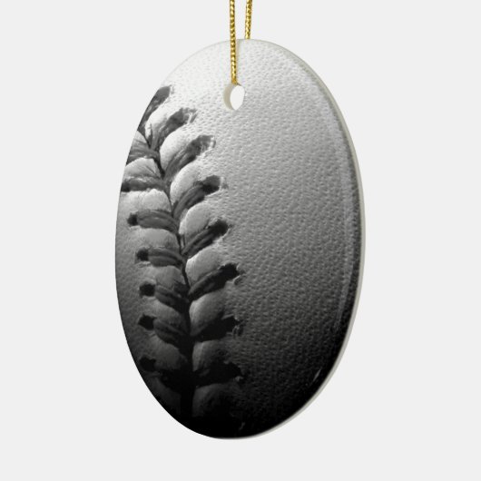 Black & White Close-up Baseball Keramisch Ornament (Links)