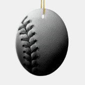 Black & White Close-up Baseball Keramisch Ornament (Rechts)