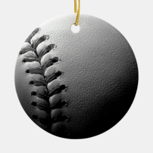 Black & White Close-up Baseball Keramisch Ornament (Voorkant)