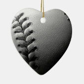 Black & White Close-up Baseball Keramisch Ornament (Rechts)