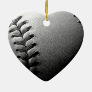 Black & White Close-up Baseball Keramisch Ornament