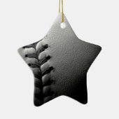 Black & White Close-up Baseball Keramisch Ornament (Rechts)