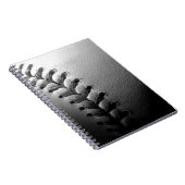Black & White Close-up Baseball Notitieboek (Rechterzijde)