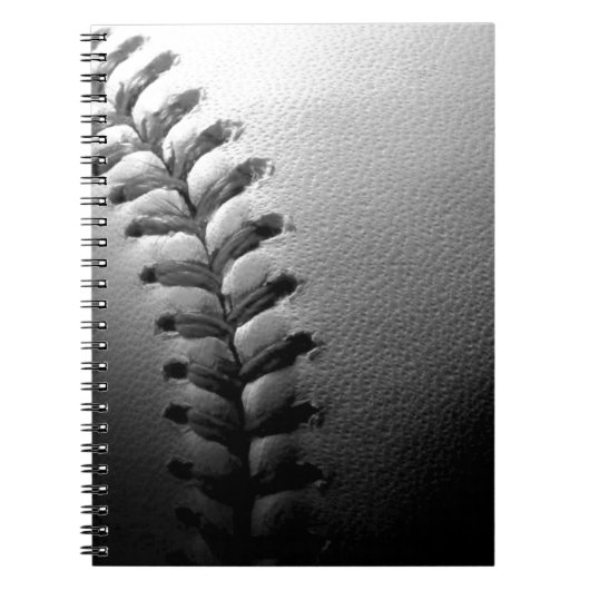 Black & White Close-up Baseball Notitieboek (Voorkant)