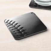 Black & White Close-up Baseball Onderzetter (Linkerzijde)