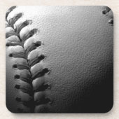 Black & White Close-up Baseball Onderzetter (Voorkant)