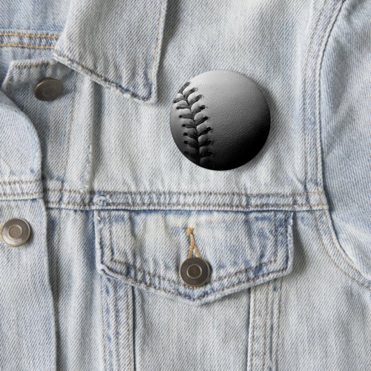 Black & White Close-up Baseball Ronde Button 5,7 Cm (In situ)