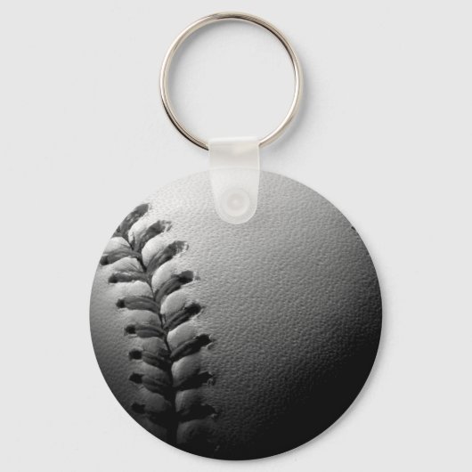 Black & White Close-up Baseball Sleutelhanger (Voorkant)