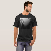 Black & White Close-up Baseball T-shirt (Voorkant volledig)