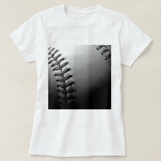 Black & White Close-up Baseball T-shirt (Design voorkant)