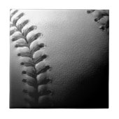 Black & White Close-up Baseball Tegeltje (Voorkant)
