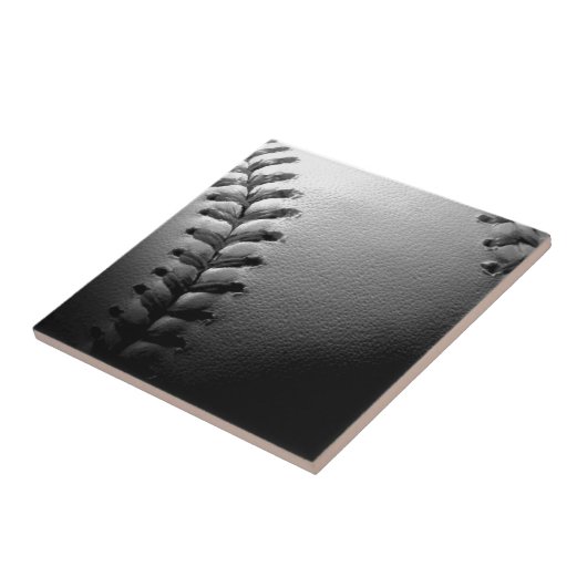 Black & White Close-up Baseball Tegeltje (Zijkant)