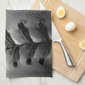 Black & White Close-up Baseball Theedoek (Quarter Fold)