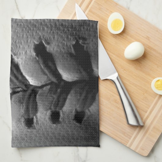 Black & White Close-up Baseball Theedoek (Quarter Fold)