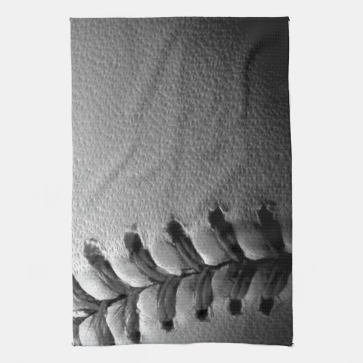 Black & White Close-up Baseball Theedoek (Verticaal)