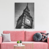 Black & White Close-up Big Ben London Reizen Canvas Afdruk (Insitu (Woonkamer))